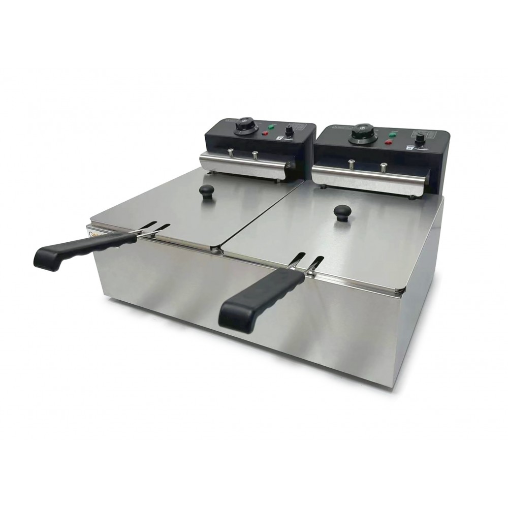 Фритюрниця подвійна електрична професійна GoodFood EF66 BLACK