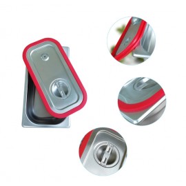 Кришка н/ж Brillis GN 1/3 з силіконовим ущільнювачем та клапаном для гастроємностей