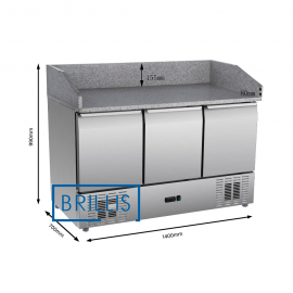 Стіл холодильний для піци тридверний BRILLIS PZ903